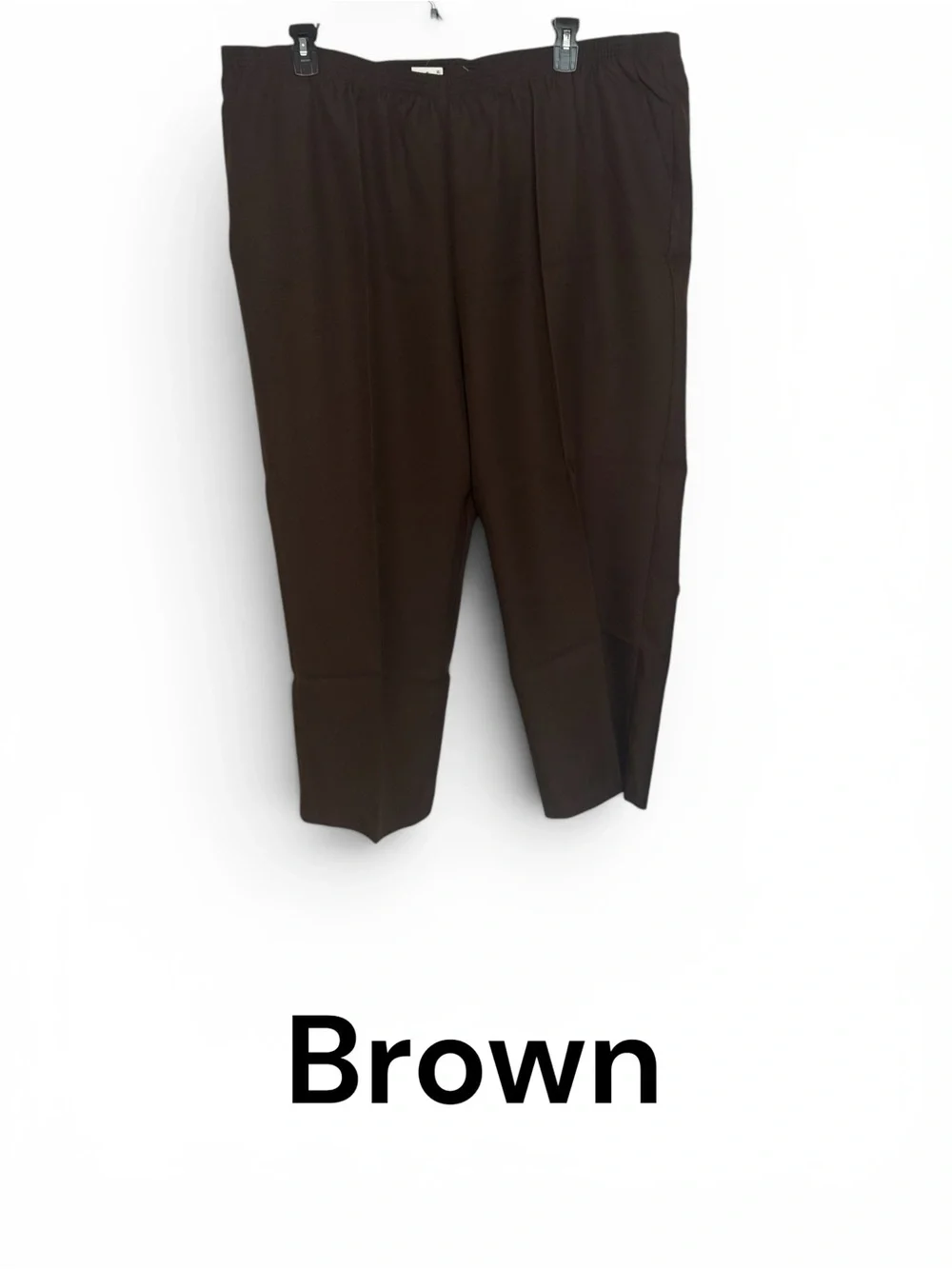 NWT 3 PAIR  Alfred Dunner Knit Pants  GRAY, BROWN & Navy  PLUS: 26    #G - Picture 4 of 13